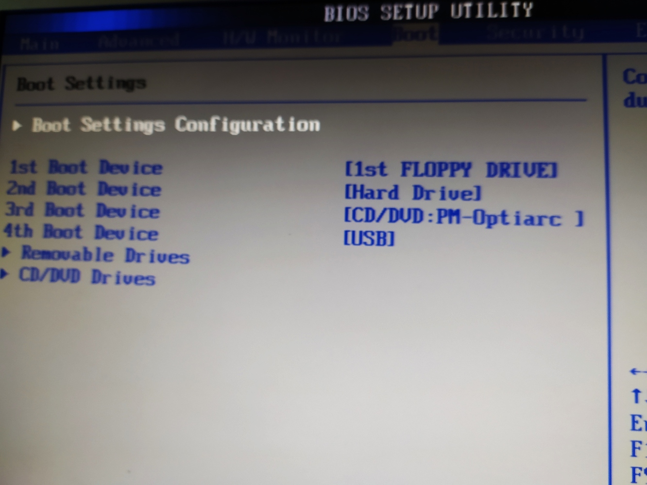 Bios select proper boot device