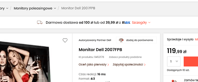 Screenshot 2021-12-02 at 19-44-18 Dell 2007FPB - Monitor - Morele net