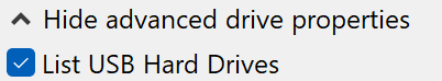List USB Hard Drives